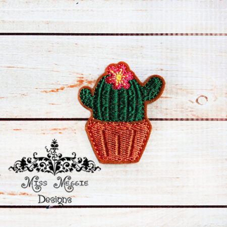 Cupcake Cactus Summer feltie ITH Embroidery design file