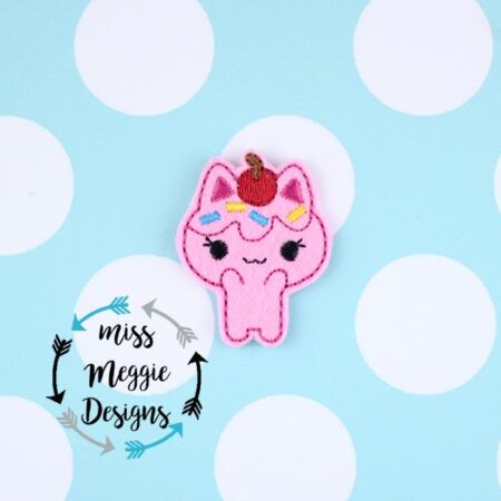 Sweet Cupcake Kitty feltie ITH Embroidery design file