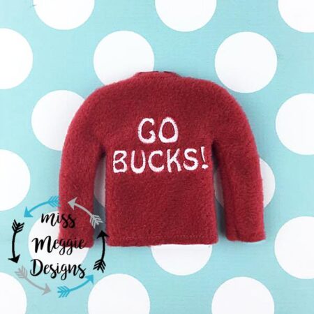 Go Bucks! Doll Shirt ITH embroidery design file