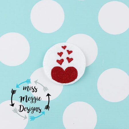 Valentine floating Hearts feltie ITH Embroidery design file