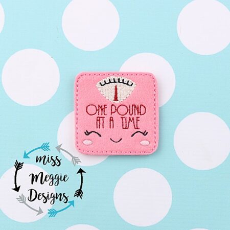 Scale one pound at a time feltie ITH Embroidery design file