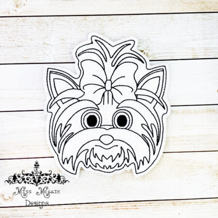 Coloring flat doll Jo Bow Dog ITH Embroidery design file