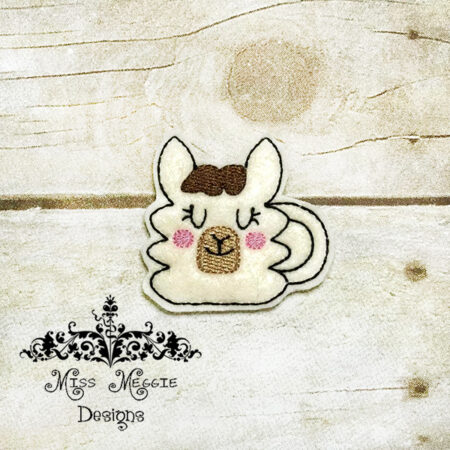 Llama Coffee Mug feltie ITH embroidery design file