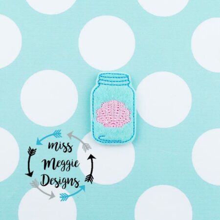 Seashell mason jar feltie ITH Embroidery design file