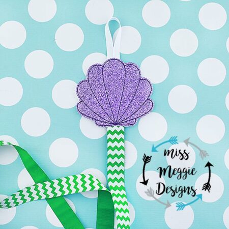 Seashell Hair bow holder ITH Embroidery design file