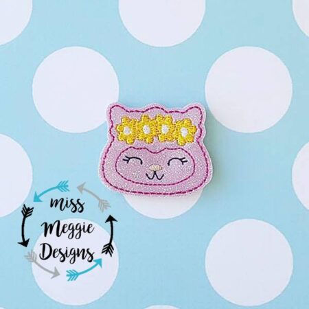 llama with flower crown feltie ITH Embroidery design file