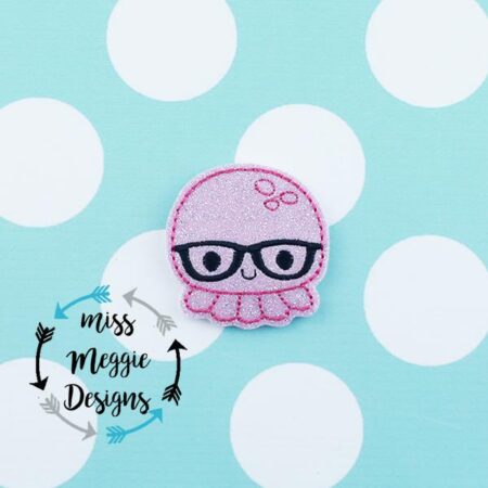 Geeky Octopus sea ocean feltie ITH Embroidery design file