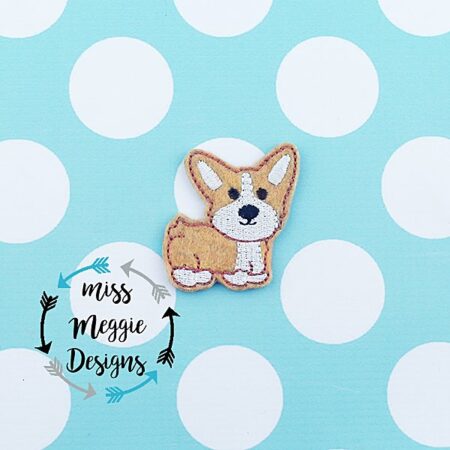 Corgi Dog Puppy feltie ITH Embroidery design file