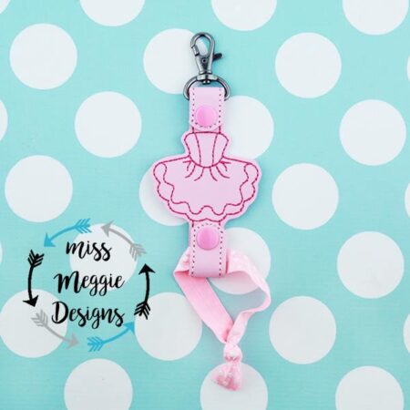 tutu Ballet dress Foe bag charm ITH Embroidery design file