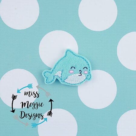 Kissy Whale Love feltie ITH Embroidery design file