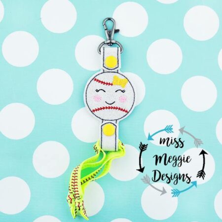 Baseball/Softball Foe bag charm ITH Embroidery design file