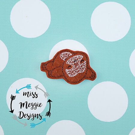 Lazy Sloth Sleeping feltie ITH Embroidery design file