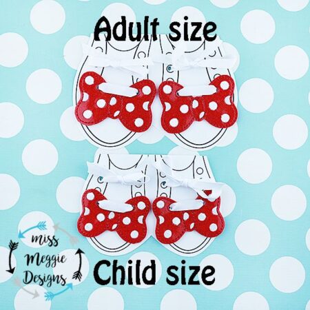 Kids Size only Bow Shoelace Charm ITH Embroidery design