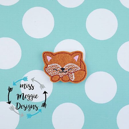 Cuddly Sleepy Fox feltie ITH Embroidery design file
