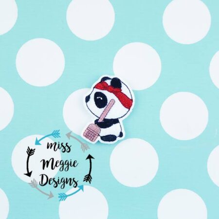 House Work Panda feltie ITH Embroidery design file