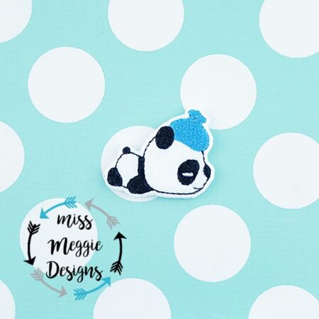 Sick Panda Sleepy feltie ITH Embroidery design file