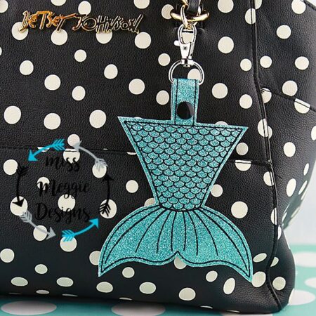 Fishtail summer purse charm ITH Embroidery design file