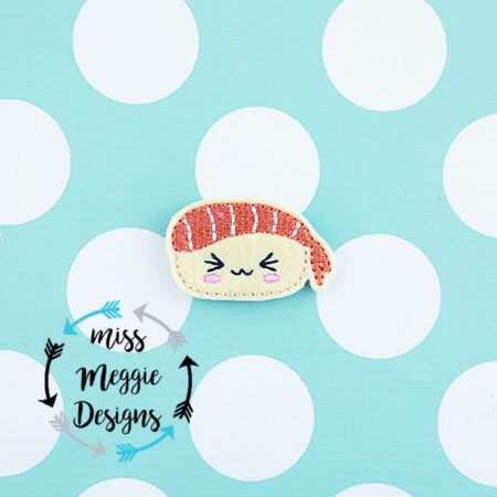 Kawaii Shrimp Sushi feltie ITH Embroidery design file