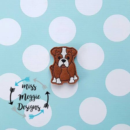 Bull Dog feltie ITH Embroidery design file