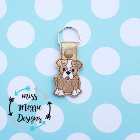 French Bull Dog snaptab ITH Embroidery design file