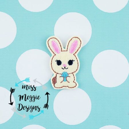 Spring Bunny Egg hunt feltie ITH Embroidery design file