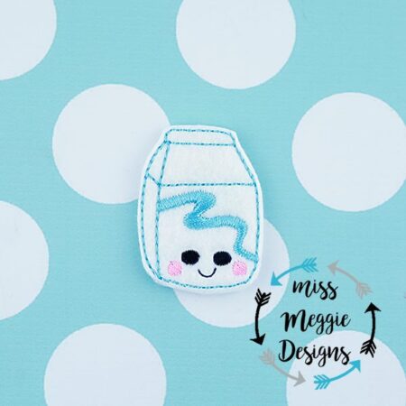 Kawaii Milk Carton feltie ITH Embroidery design file