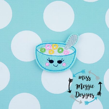 Fruit O's Cereal Bowl feltie ITH Embroidery design file