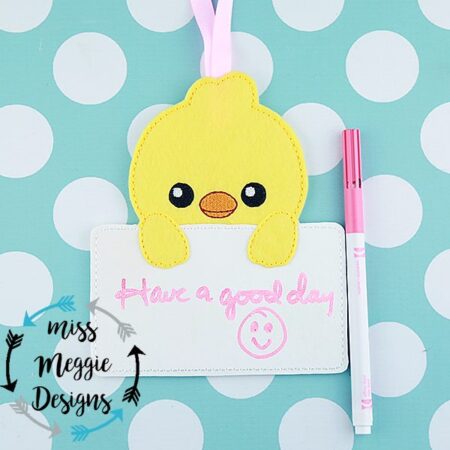 Chick Drawing Board doorhanger ITH Embroidery design file