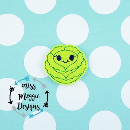 Kawaii Lettuce Vegetable feltie ITH Embroidery design file