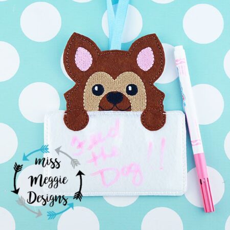 Doggie Drawing Board doorhanger ITH Embroidery design file