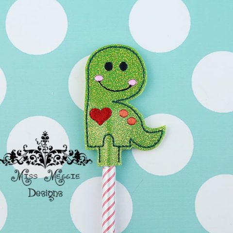 dinosaur Pencil Topper ITH Embroidery design file | Miss Meggie Designs
