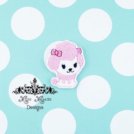 Kawaii Poodle Puppy feltie ITH Embroidery design file