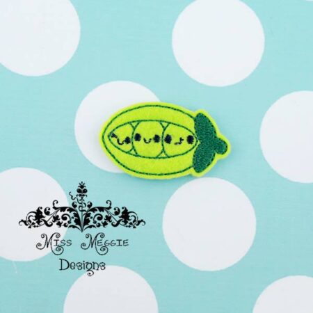 Kawaii Peapod friends feltie ITH Embroidery design file