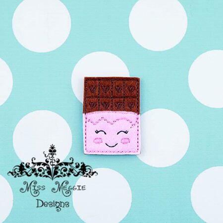 Kawaii Chocolate Bar feltie ITH Embroidery design file