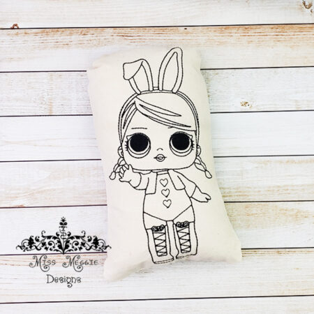 Doodle doll coloring stuffie Bunny LOL ITH Embroidery file