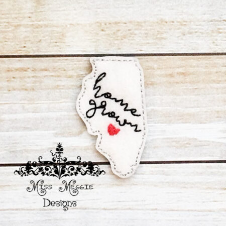 Illinois home grown feltie ITH Embroidery design file