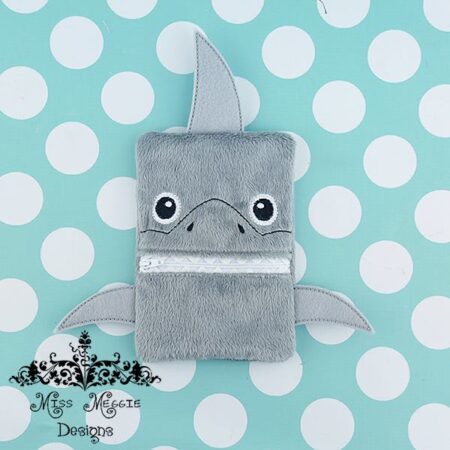 Smiling Shark Zipper pouch ITH Embroidery design file