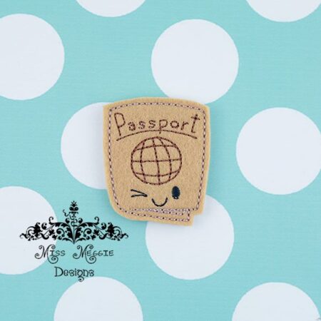 Kawaii Passport  feltie ITH Embroidery design file