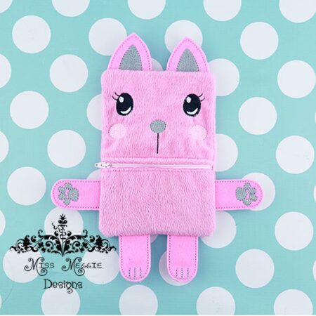 Sweet Kitty Zipper pouch ITH Embroidery design file