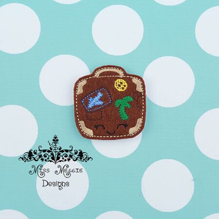Kawaii Suitcase feltie ITH Embroidery design file