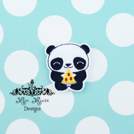Pizza Eating Panda Planner feltie ITH Embroidery design file