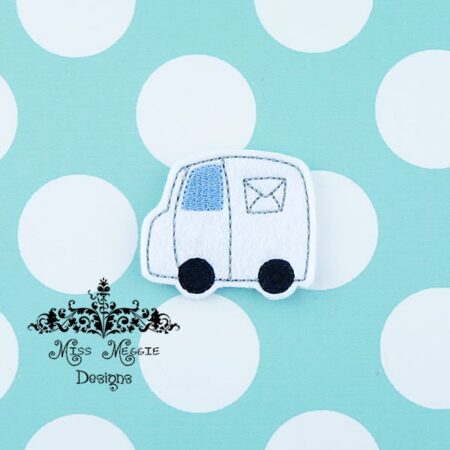 Mail Truck Planner clip feltie ITH Embroidery design file