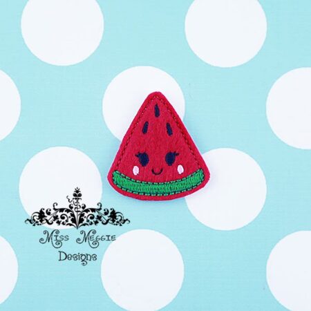 Kawaii Watermelon Summer  feltie ITH Embroidery design file