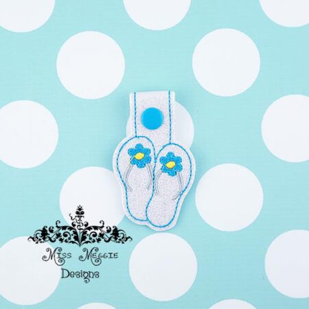 Summer Flip Flops snaptab ITH Embroidery design file