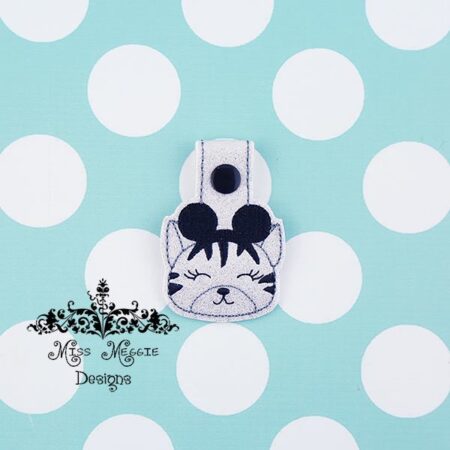 Mouse Ear Kitty Cat  snaptab ITH Embroidery design file