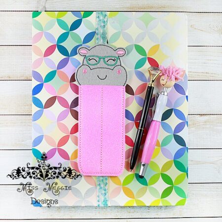 Planner 2 pen holder Geeky Hippo ITH Embroidery design file