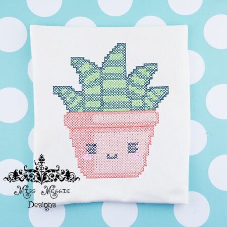 Cute Plant Cross stitch ITH Embroidery design 5x7 hoop