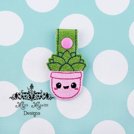 Kawaii Succulent snaptab ITH Embroidery design file