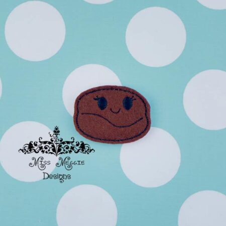 Kawaii Coffee Bean feltie ITH Embroidery design file