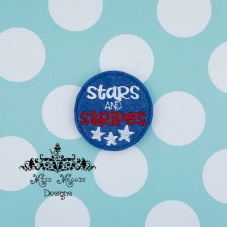 Stars and Stripes American USA feltie ITH Embroidery design file